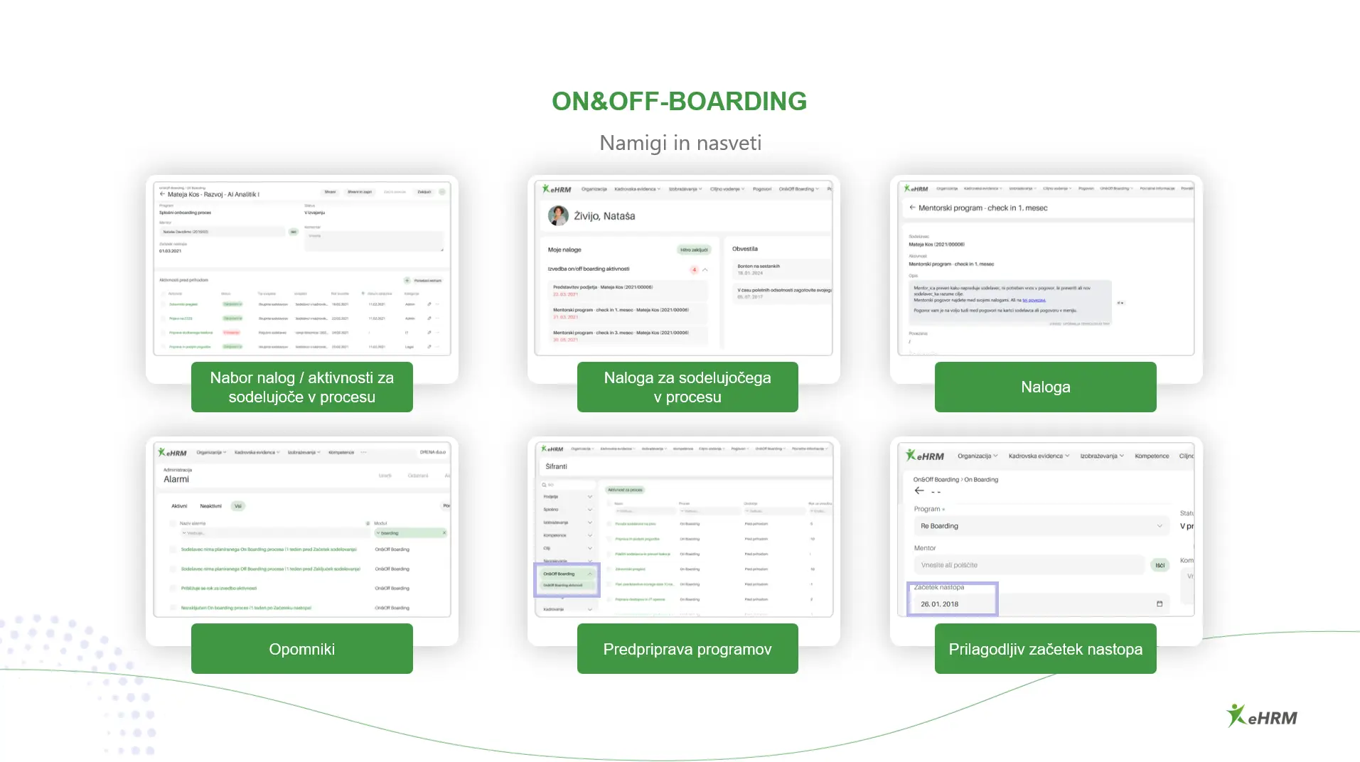Nasveti, kako bolje izkoristiti modul Uvajanje 